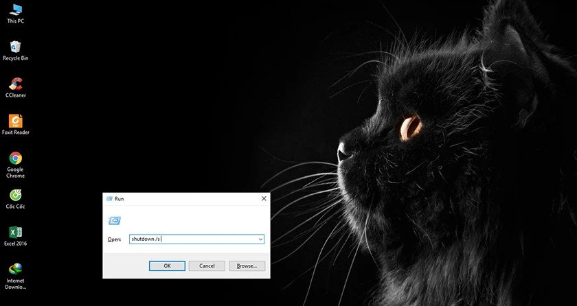 Sử dụng lệnh shutdown trong Command Prompt trên laptop HP