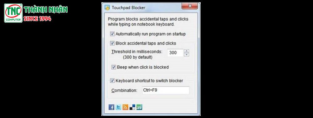 Sử dụng phần mềm Touchpad Blocker
