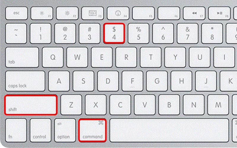 Sử dụng Shift + Command + 4 để chụp một phần màn hình MacBook
