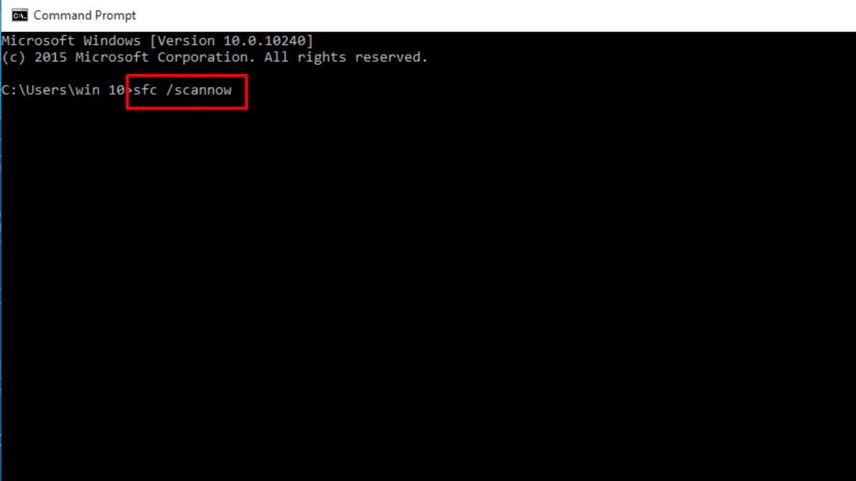 Sử dụng System File Checker để sửa lỗi laptop bị đơ khi khởi động