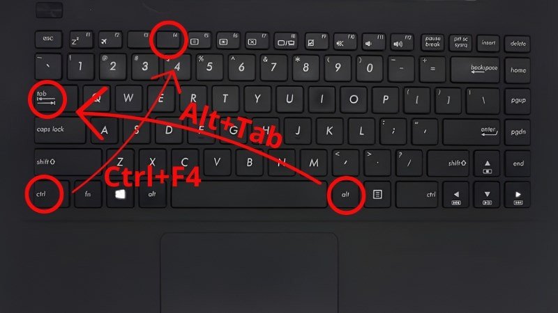 Sử dụng tổ hợp phím Alt + F4 để đóng ứng dụng khi laptop bị đơ.