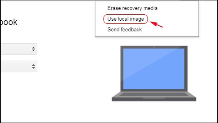 Sử dụng tùy chọn hình ảnh cục bộ để tạo USB cài Chrome OS