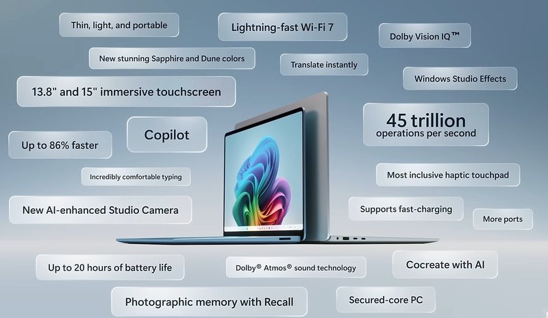 Surface Laptop 7 với thời lượng pin và Wi-Fi 7