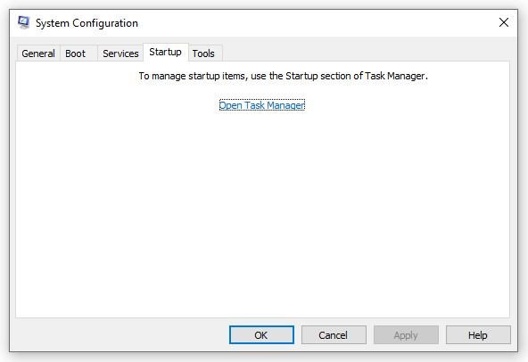 Tab Startup trong Task Manager cho phép quản lý các ứng dụng khởi động cùng hệ thống.