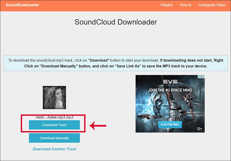 Tải bài hát về máy từ ScloudDownloader