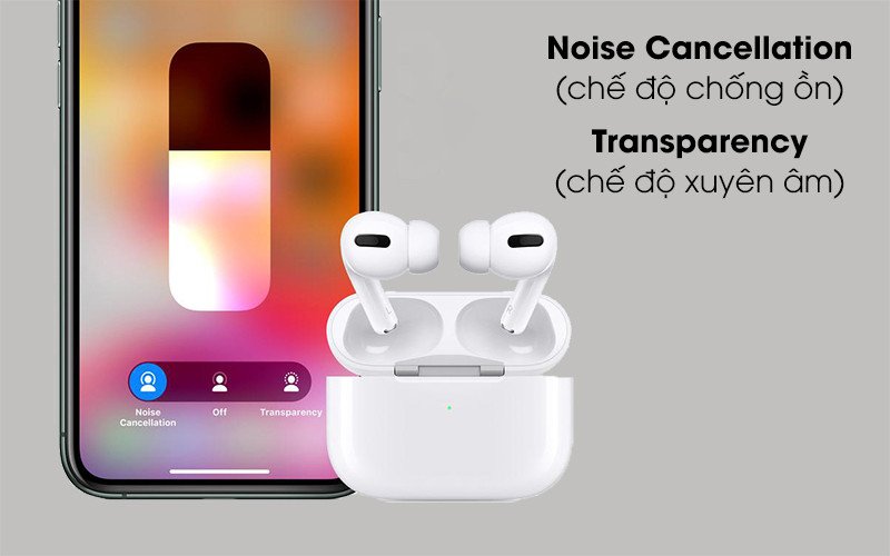 Tai nghe AirPods Pro 1 trang bị chống ồn chủ động và chế độ xuyên âm hiệu quả