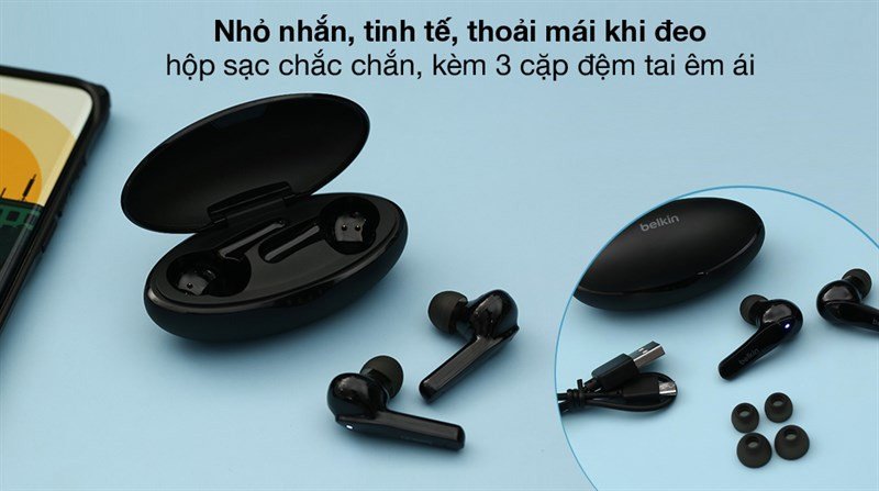 Tai nghe bluetooth bass mạnh Belkin Soundform Move PAC001