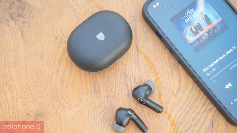 Tai nghe bluetooth true wireless Soundpeats T3 Pro hiển thị chi tiết màng loa 12mm