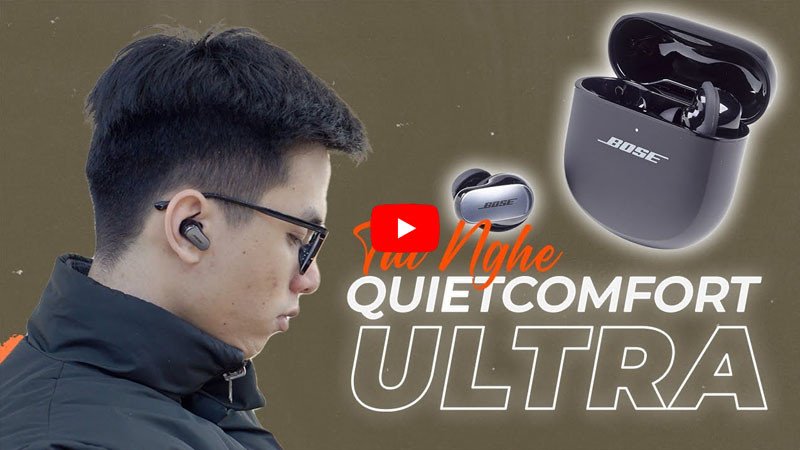 Tai nghe Bose QuietComfort Ultra Earbuds màu đen cùng hộp sạc