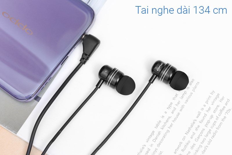 Tai nghe có dây Awei Q27Hi màu đen với âm bass mạnh mẽ