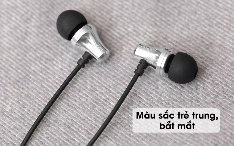 Tai nghe có dây Awei Q50Hi màu bạc với mic thoại rõ ràng