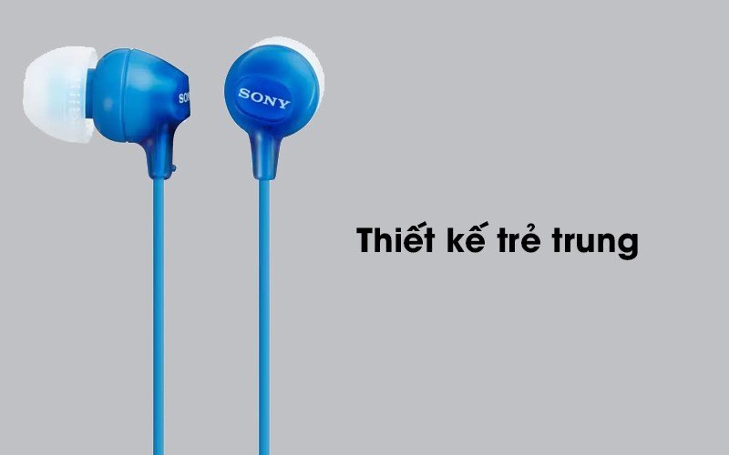 Tai nghe có dây Sony MDR-EX15AP màu đen với chất âm chi tiết