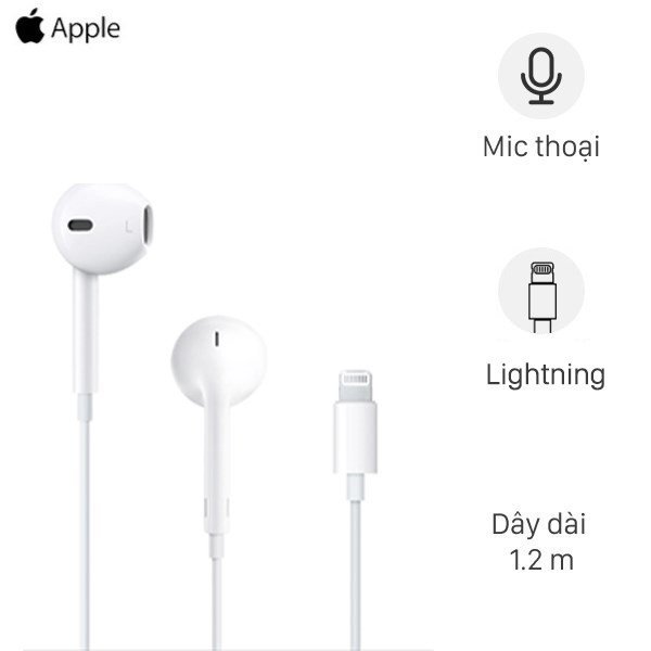 Tai nghe EarPods cổng Lightning Apple MMTN2 màu trắng