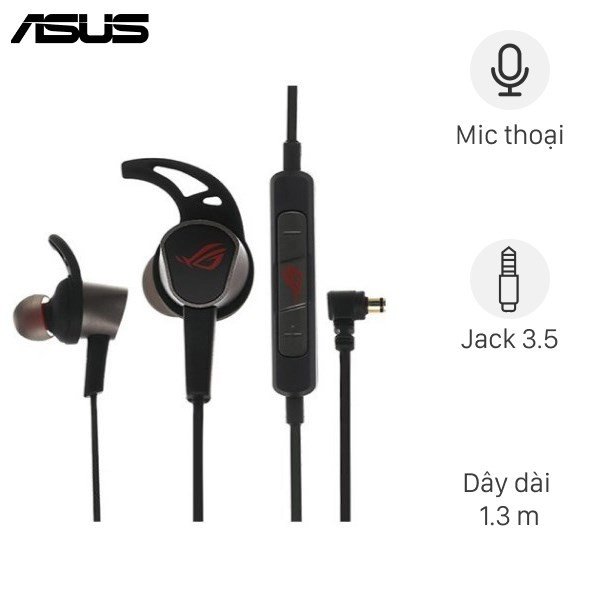 Tai nghe gaming Asus ROG Cetra II Core màu đen, thiết kế công thái học