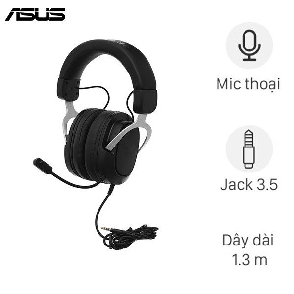 Tai nghe gaming Asus TUF H3 màu đen đỏ, thiết kế hầm hố