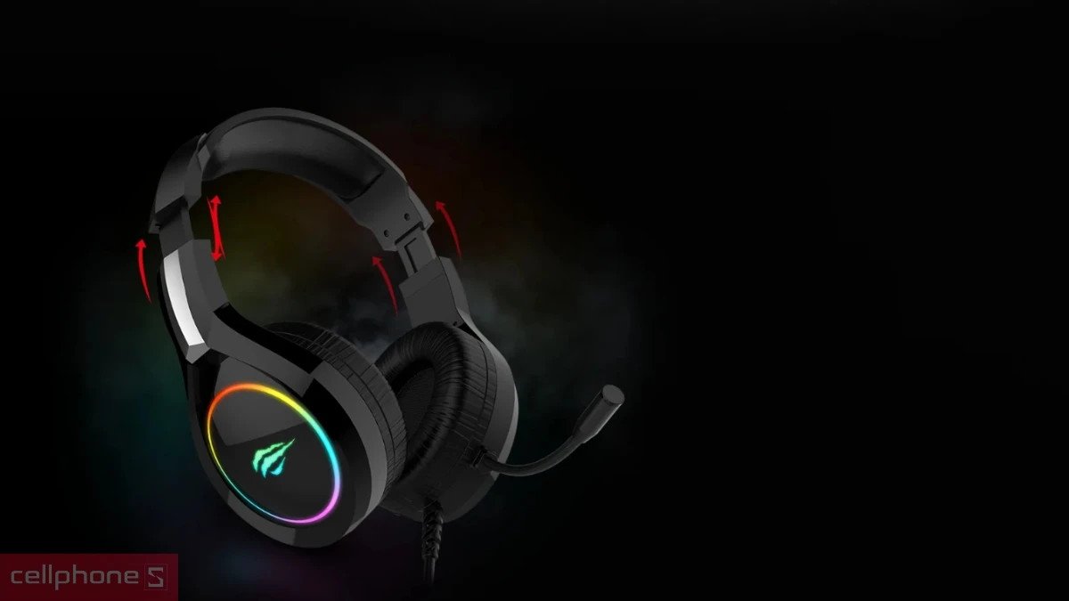 Tai nghe Havit H2232D với thiết kế gaming và dải đèn RGB