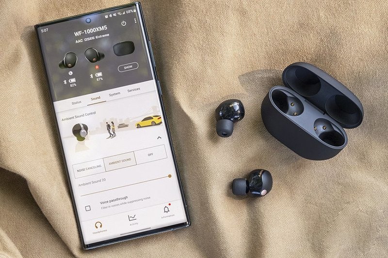 Tai nghe in-ear Sony WF-1000XM5 màu đen cao cấp