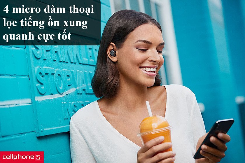 Tai nghe Jabra Elite 75t hiển thị vị trí micro đàm thoại