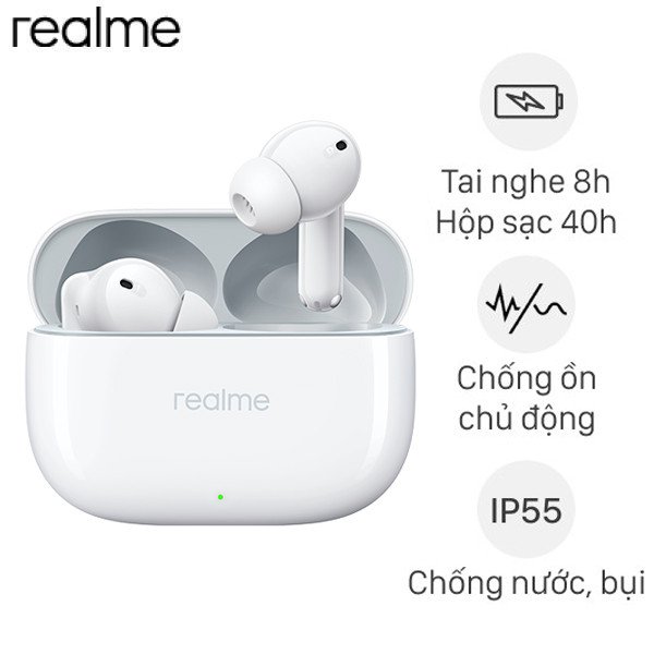 Tai nghe không dây pin bền realme Buds T300