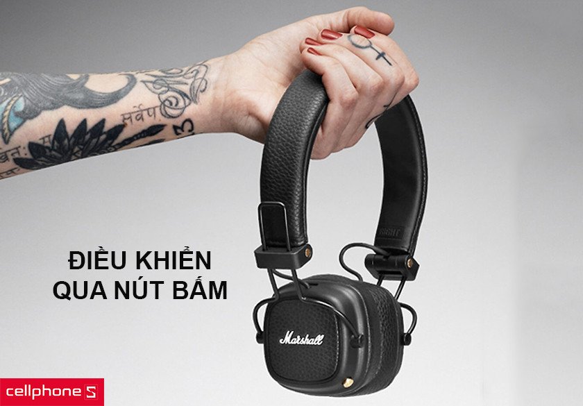 Tai nghe Marshall Major 3 với nút điều khiển đa hướng tiện lợi