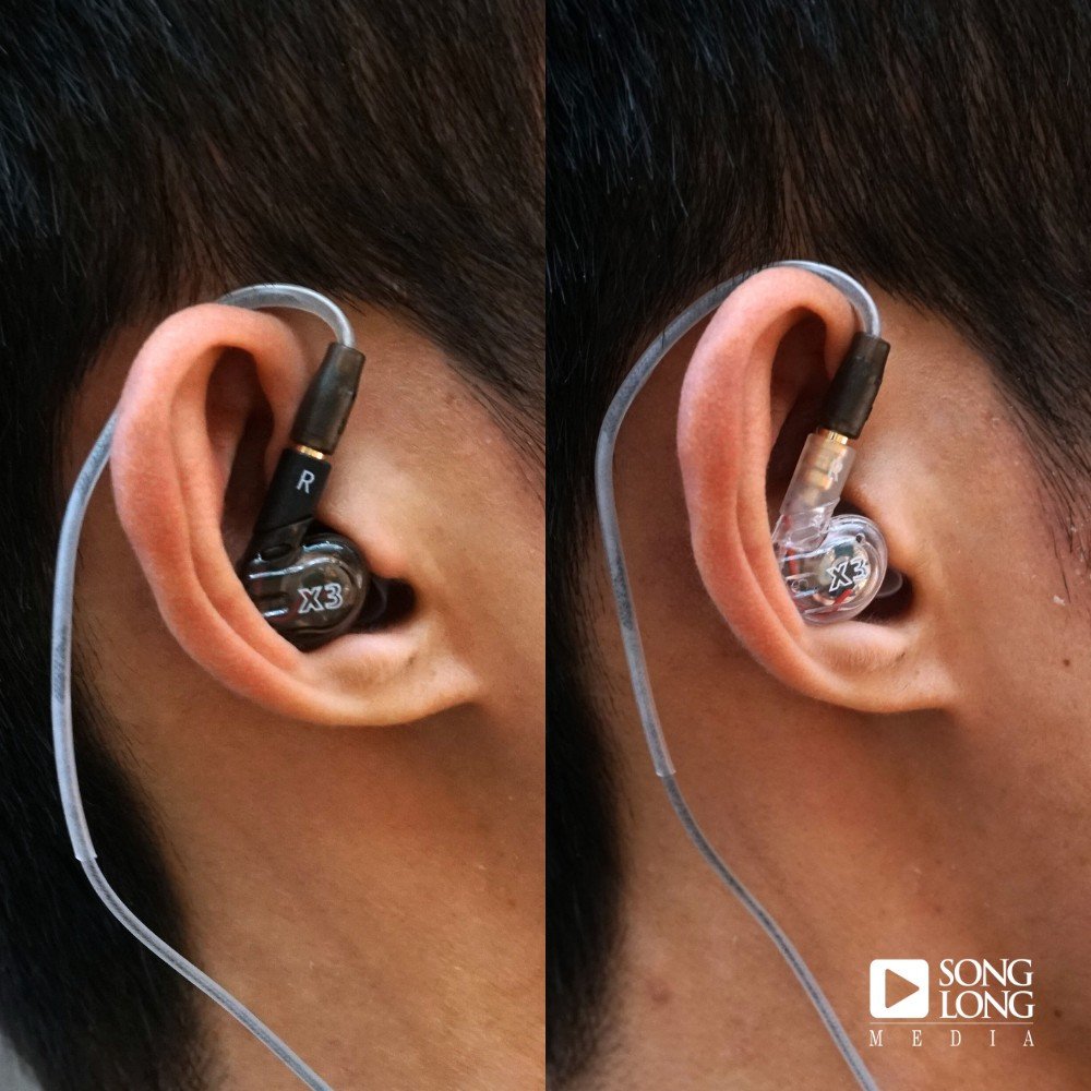 Tai nghe Moxpad X3 màu đen trong suốt