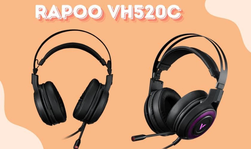 Tai nghe Rapoo VH520C với đèn LED, âm thanh vòm 7.1, micro lọc âm tốt