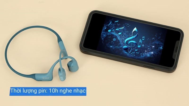 Tai nghe Shokz OpenRun Pro S810 với dây đeo linh hoạt, thể hiện công nghệ truyền âm xương tiên tiến.