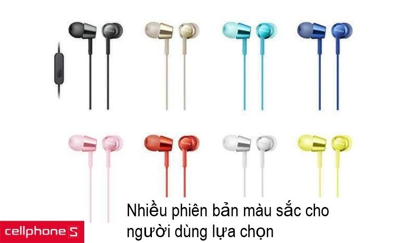 Tai nghe Sony MDR-EX155AP với nhiều lựa chọn màu sắc