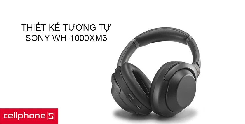 Tai nghe Sony XM4 màu đen với thiết kế tinh tế, kế thừa XM3