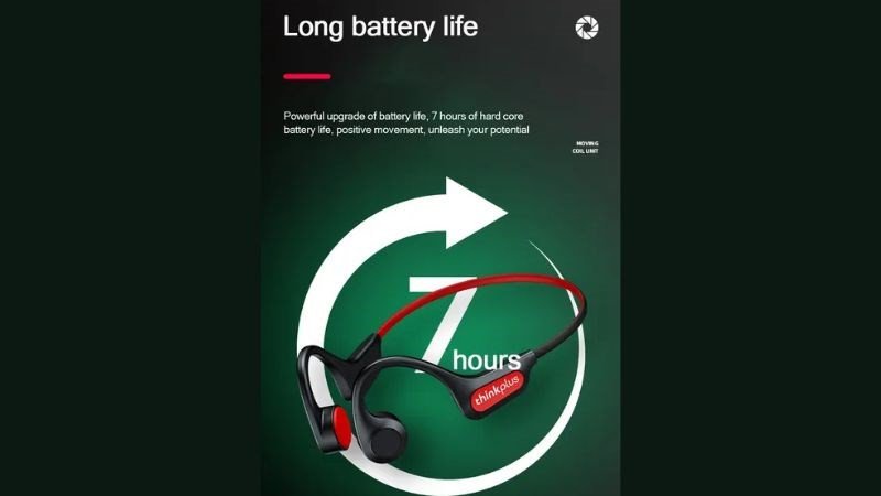 Tai nghe truyền xương Lenovo với thiết kế tiện lợi, nhấn mạnh thời lượng pin ổn định