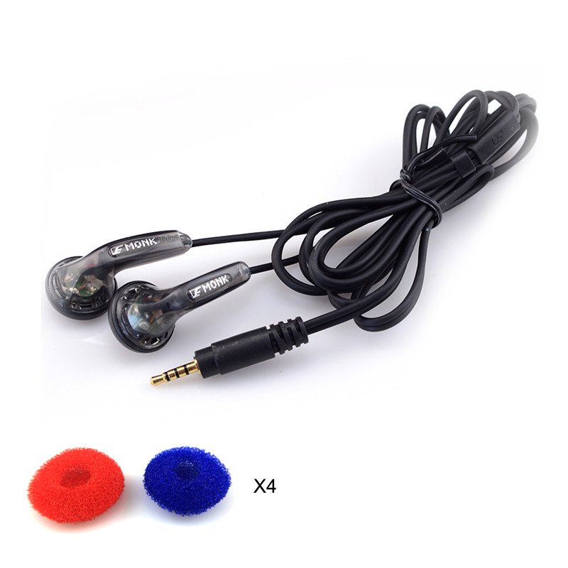 Tai nghe VE Monk Plus Mic-U màu đen với thiết kế earbud cổ điển