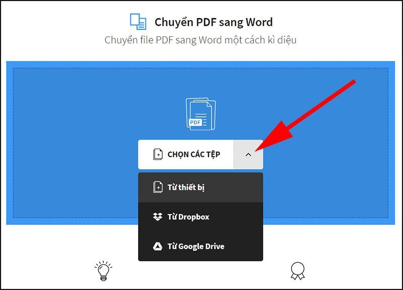 Tải tệp PDF lên Smallpdf để chuyển đổi sang Word