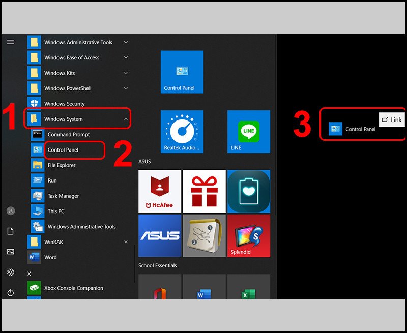 Tạo phím tắt Control Panel trên Desktop