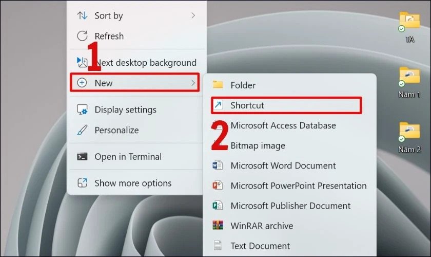 Tạo Shortcut mới trên Desktop để hẹn giờ tắt laptop Win 10