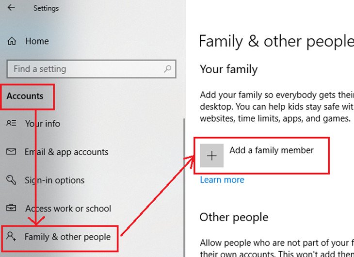 Tạo tài khoản người dùng mới để thử mở khóa bàn phím số trên laptop