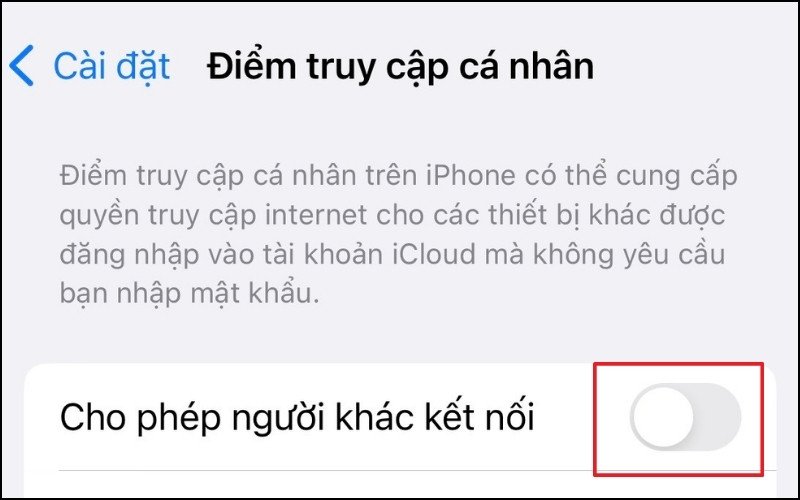 Tắt phát wifi từ iPhone sang laptop