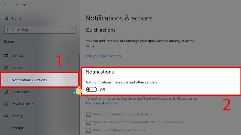 Tắt thông báo trên laptop để tăng hiệu suất gaming