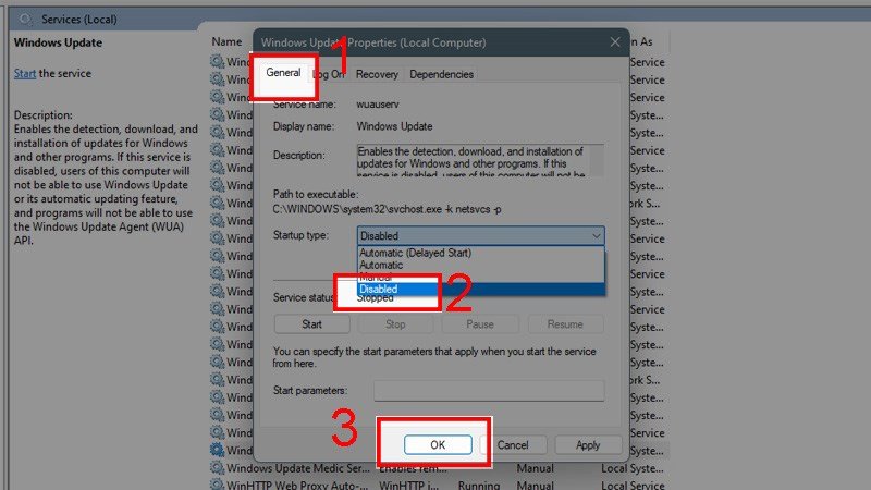 Tắt tự động cập nhật Windows để tránh giảm FPS