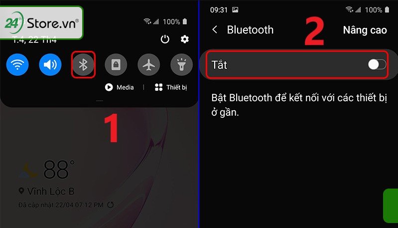Tắt và bật lại Bluetooth để làm mới kết nối