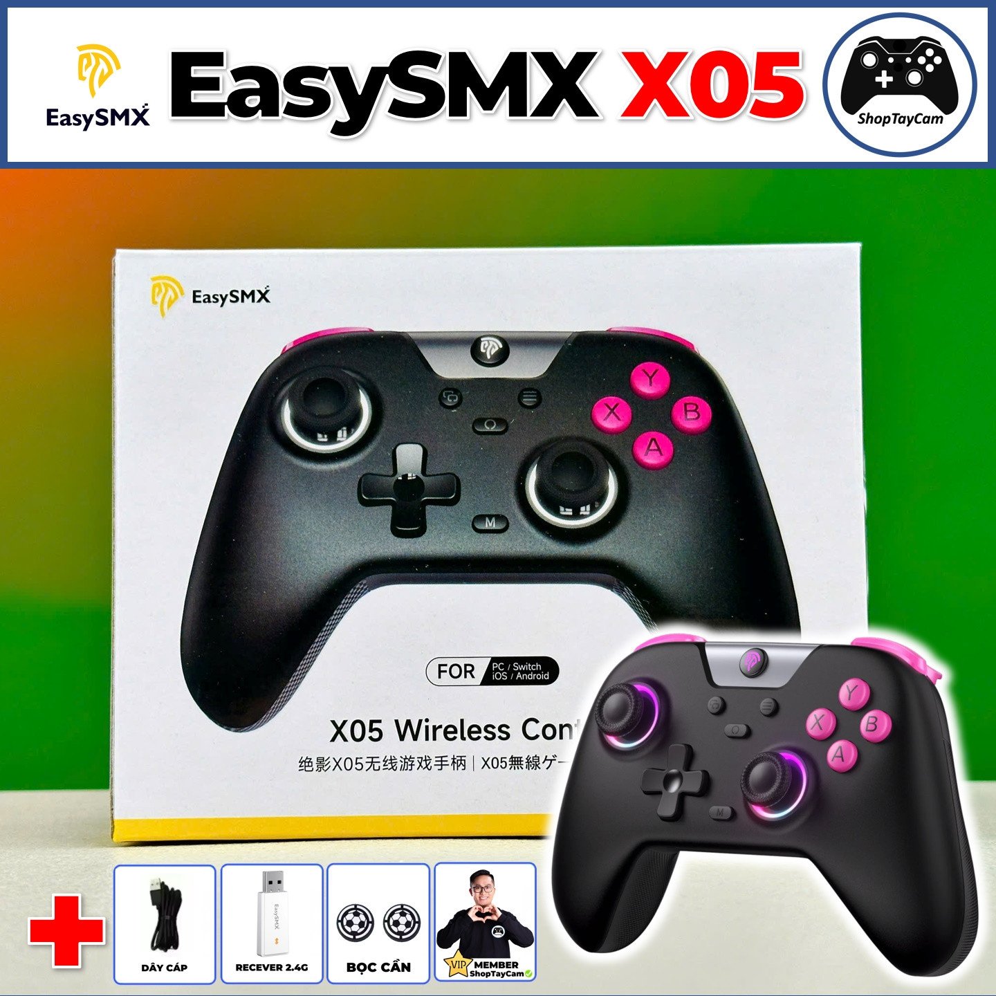 Tay cầm chơi game EasySMX X05 không dây cho PC