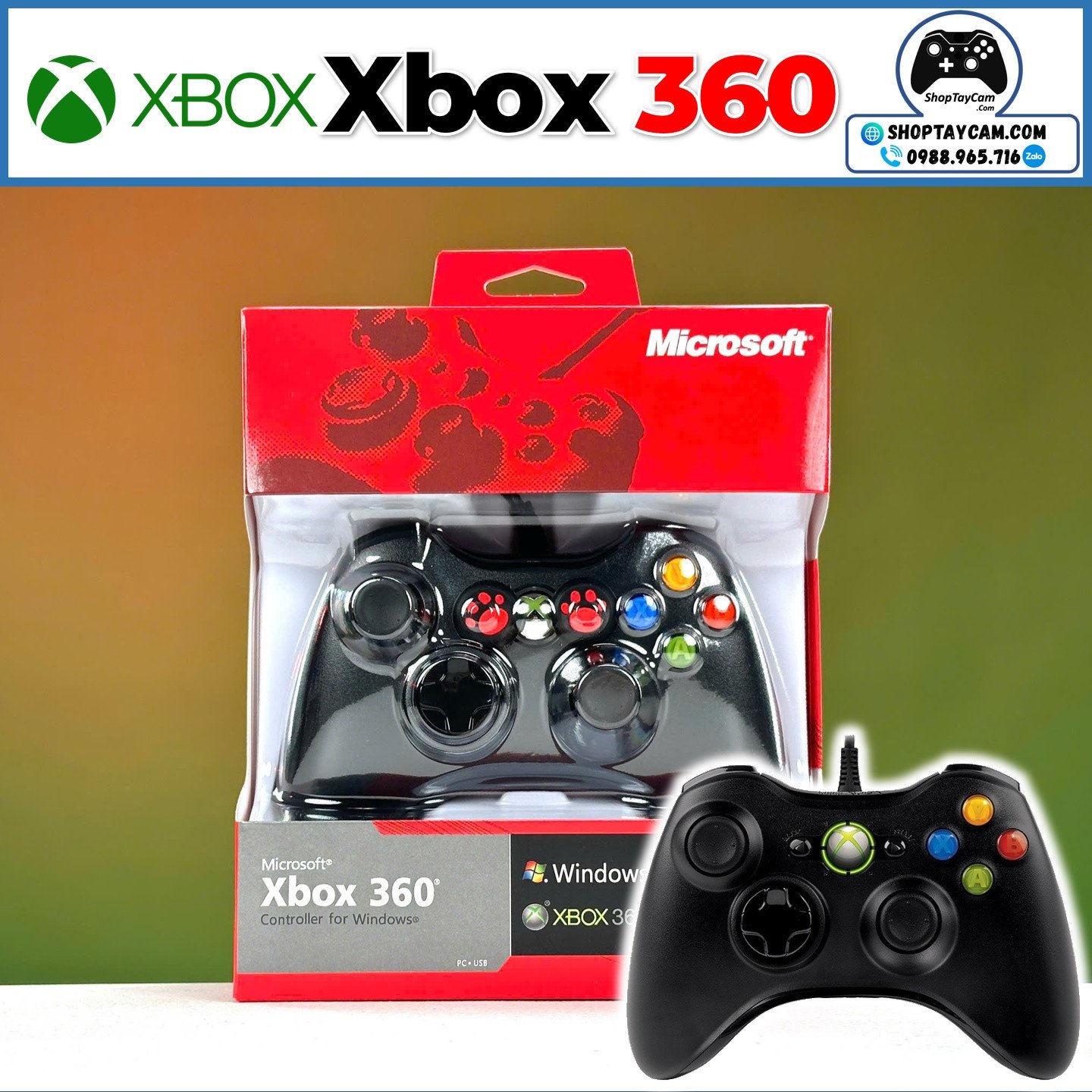 Tay cầm chơi game Xbox 360 có dây cho PC