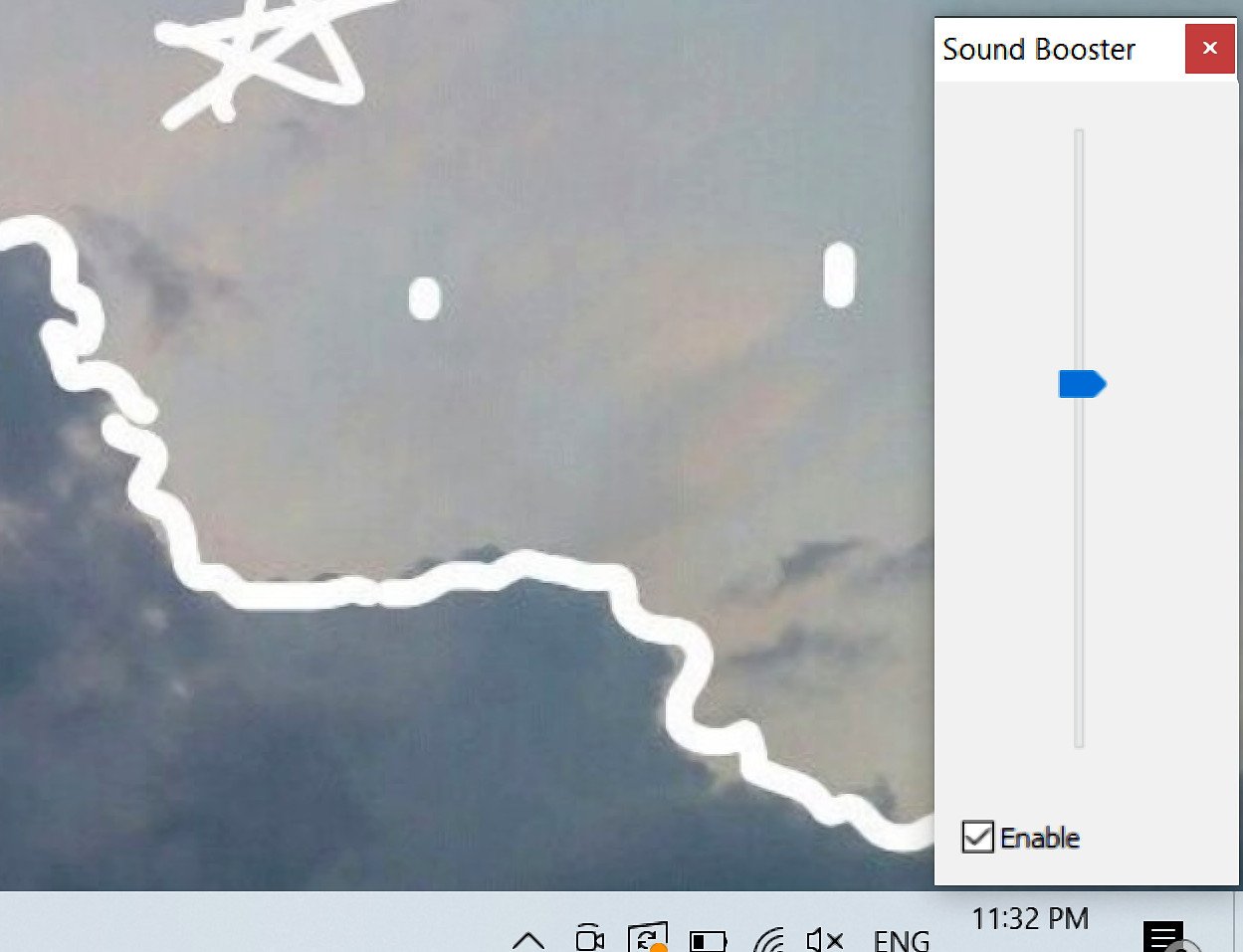 Thanh điều chỉnh tăng âm lượng của Sound Booster lên đến 500%