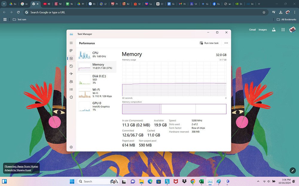 Thanh RAM LPDDR5x dung lượng 32GB của laptop Lenovo IdeaPad Slim 5 15IRU9 83D00003VN, cho khả năng đa nhiệm mượt mà
