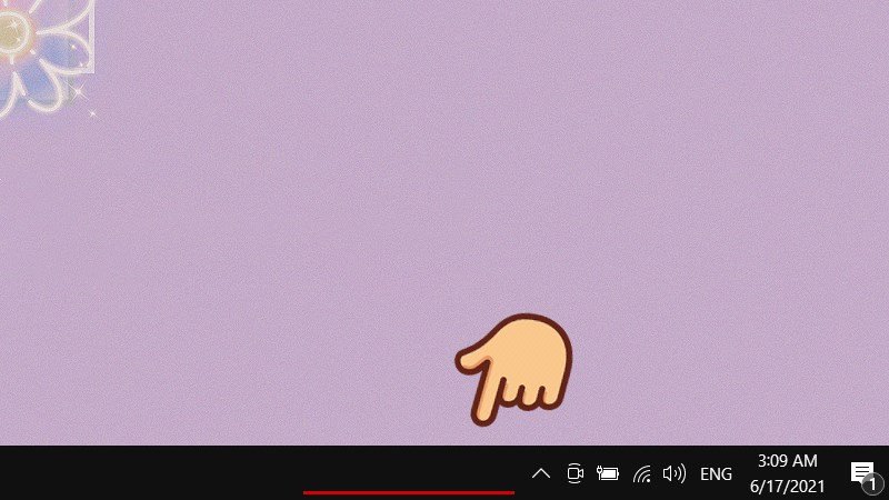 Thanh Taskbar đã được làm sạch