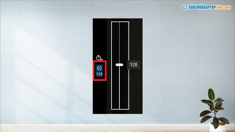Thanh trượt Brightness trong ứng dụng Camera giúp tăng độ sắc nét