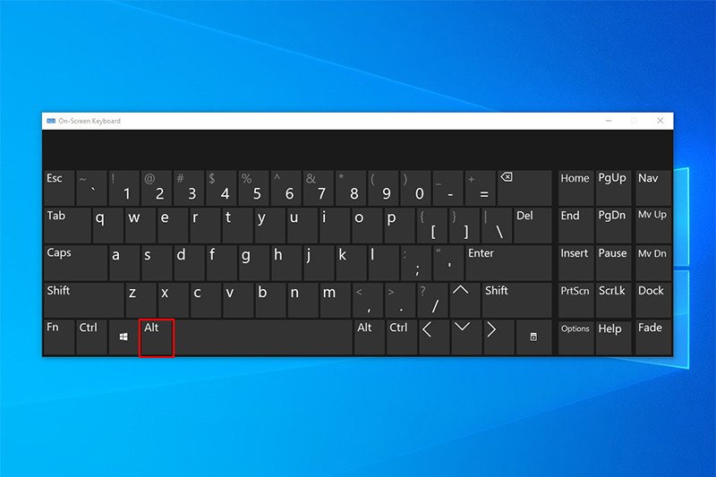 Thao tác gõ ký tự a còng bằng tổ hợp phím Alt + 64 trên máy tính Windows