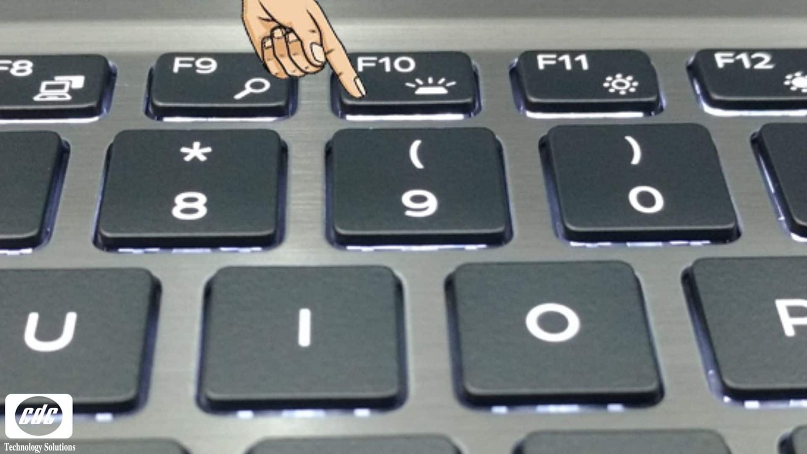 Thao tác sử dụng phím tắt Fn và F5 để bật đèn nền bàn phím laptop Dell