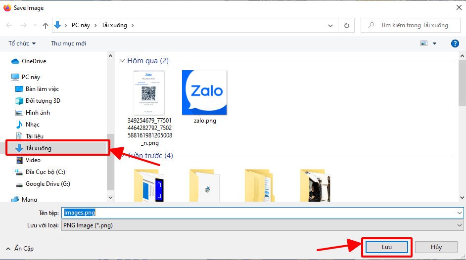 Thao tác tải ảnh về laptop qua Mozilla Firefox