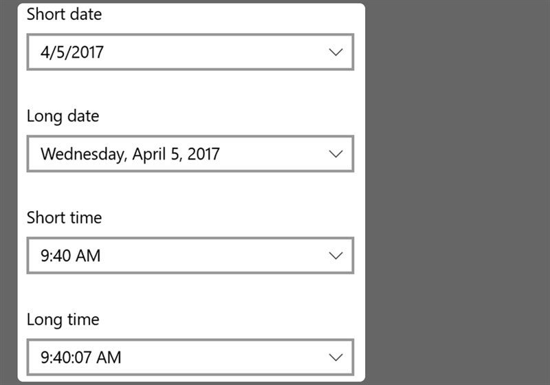 Thay đổi định dạng ngày giờ trên Windows