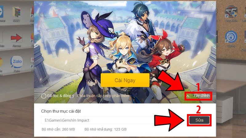 Thay đổi thư mục cài đặt Genshin Impact